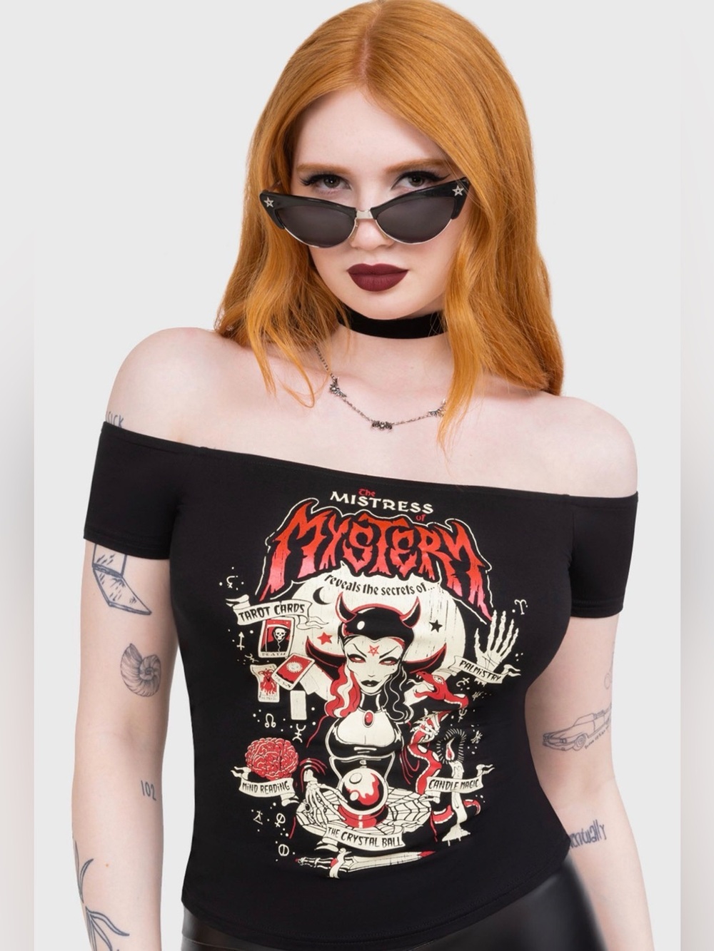 Killstar Mystery Mistress Bardot Top